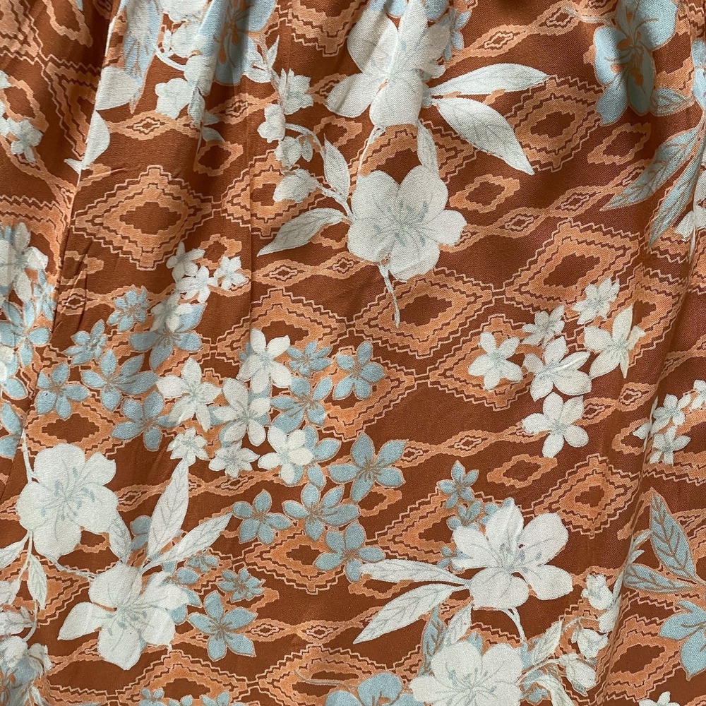 Angie Boho Mixed Print Halter Jumpsuit L | Wide Leg Ruffle Hem Festival Style - Picture 9 of 11